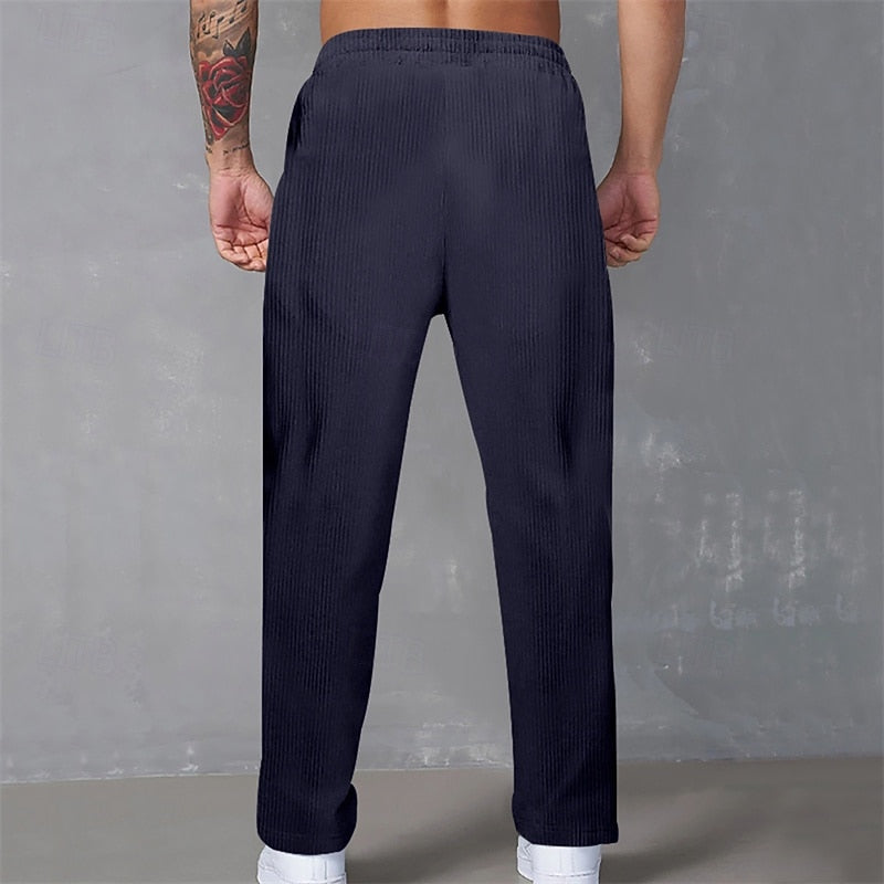 Ribbed Trousers for Men, Relaxed Style