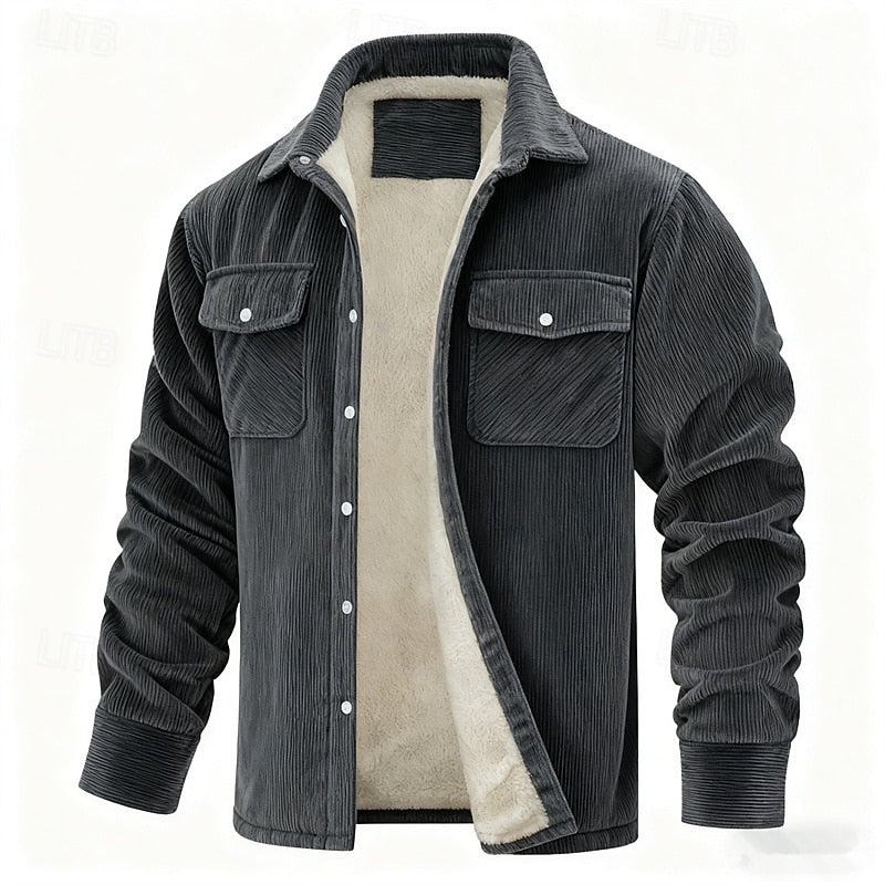 Ribbed Insulated Jacket for Men