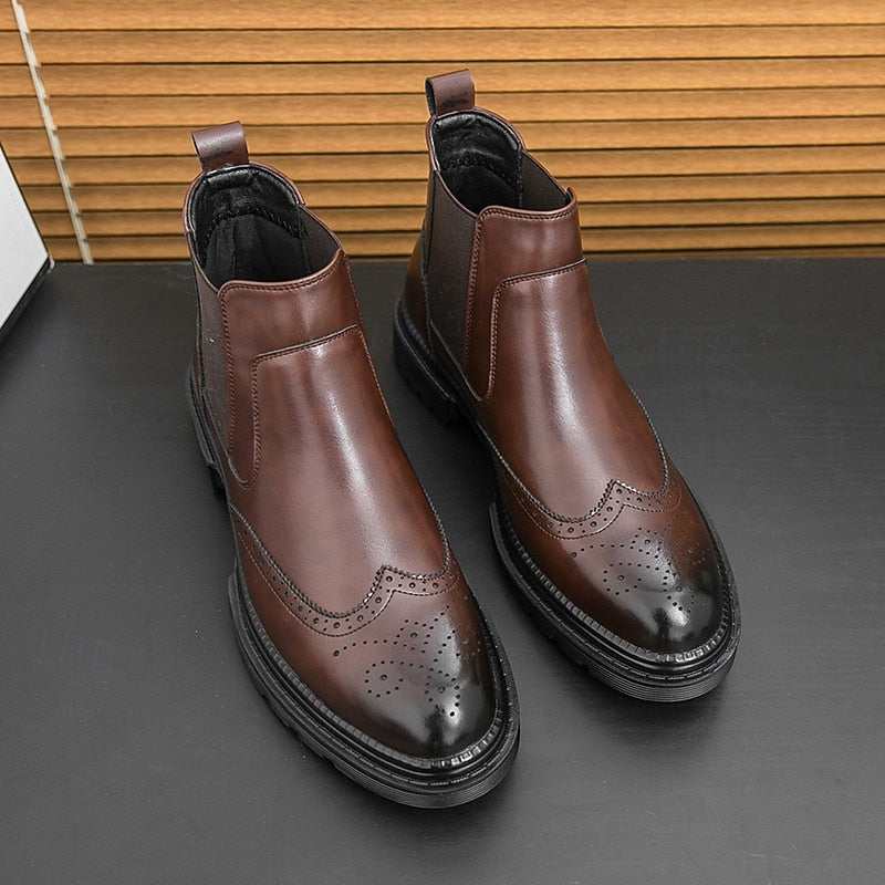 Men's Wingtip Chelsea Boots