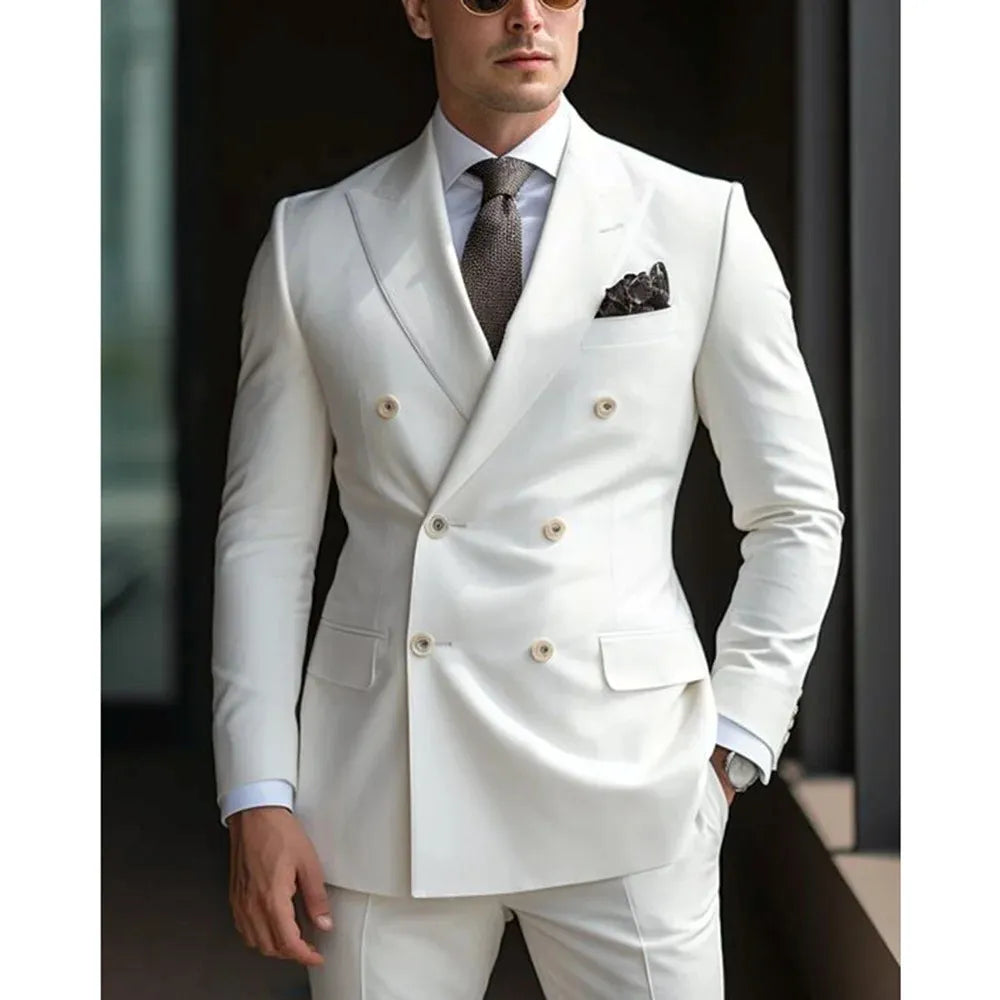 Double-Breasted Tailored Suit for Men