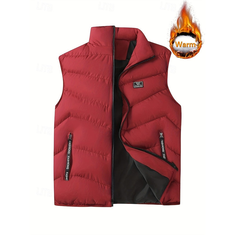 Quilted Puffer Vest for Men, Plus Size