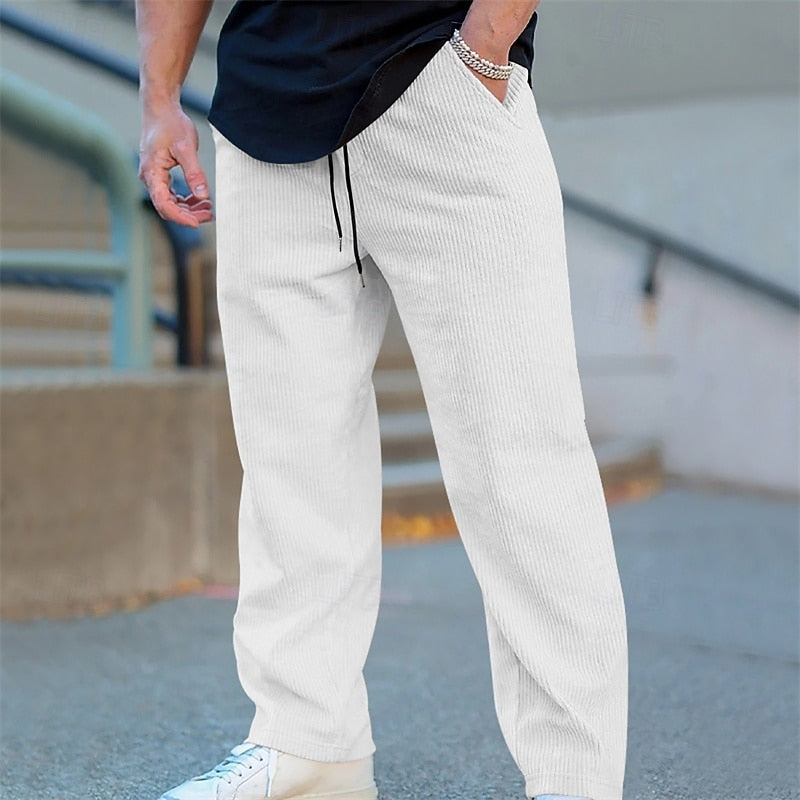 Ribbed Trousers for Men, Relaxed Style