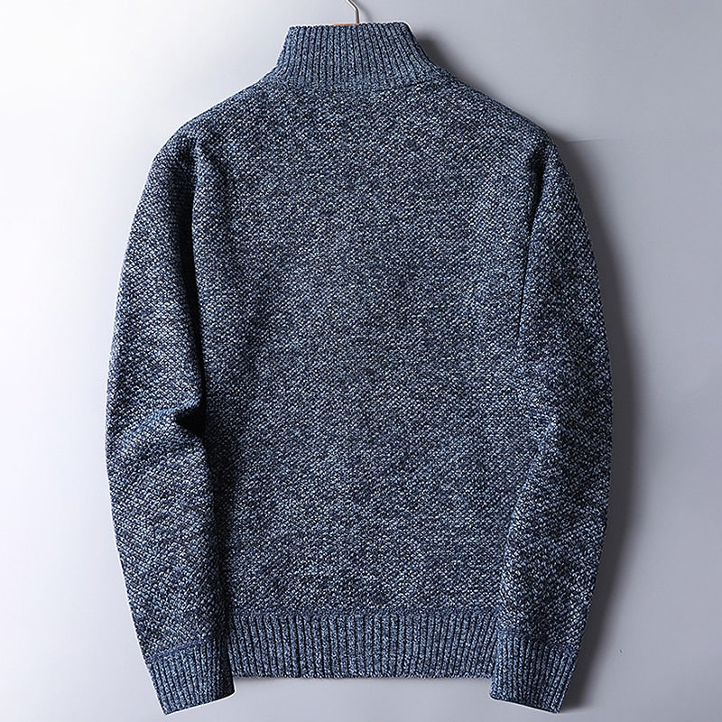 Quarter-Zip Stand Collar Sweater for Men