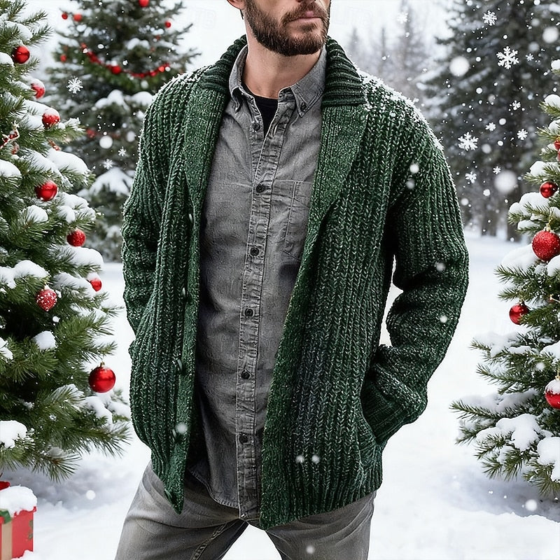 Shawl Collar Knit Cardigan for Men