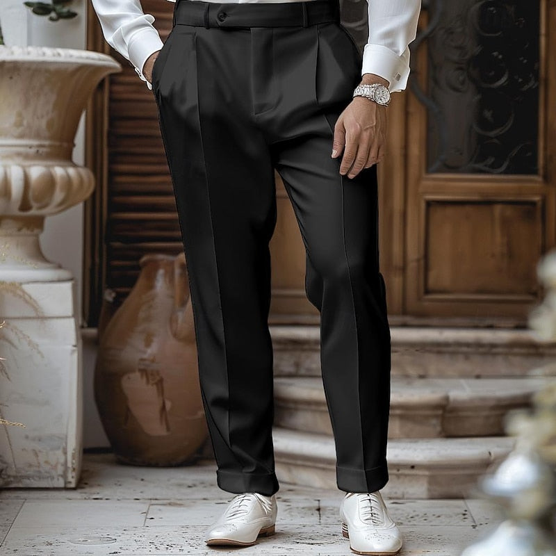 Tailored Straight-Leg Dress Pants for Men, Plus Size
