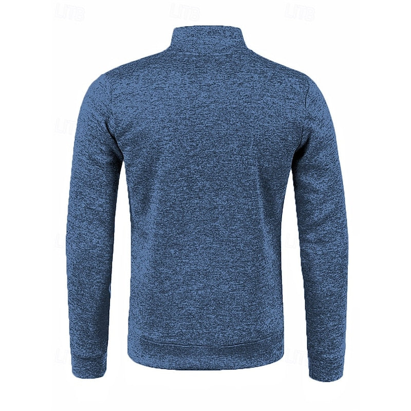 Full-Zip Stand Collar Jacket for Men, Plus Size