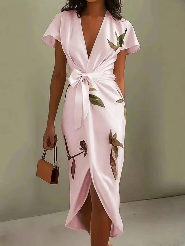 Wrap-Front Midi Dress for Women