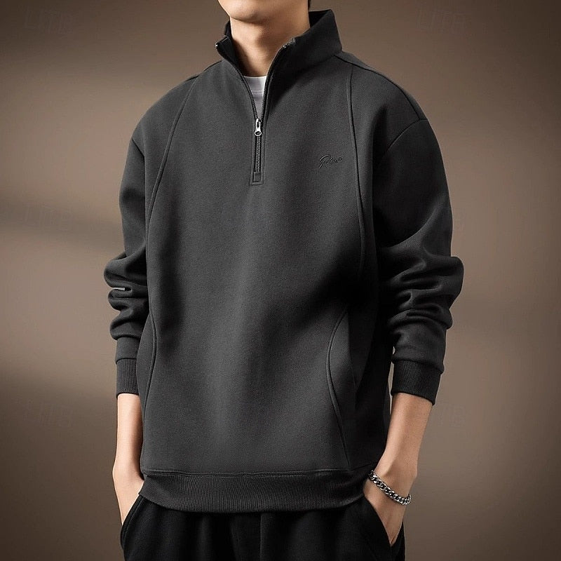 Quarter-Zip Sweatshirt for Men, Classic Style