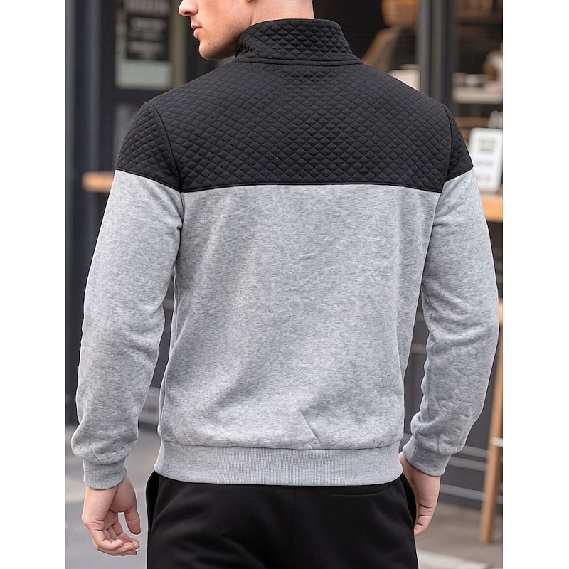 Quarter-Zip Sweatshirt for Men, Textured Style