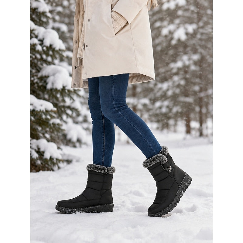 Cozy Fur-Trimmed Winter Snow Boots for Women