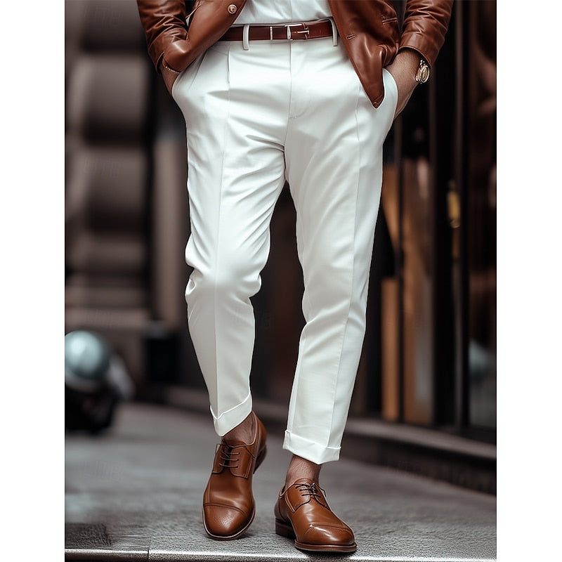 Pleated Trousers for Men, Tailored Style