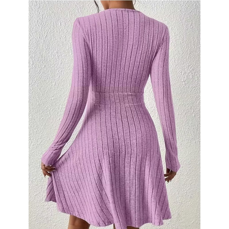Wrap-Neck A-Line Dress for Women