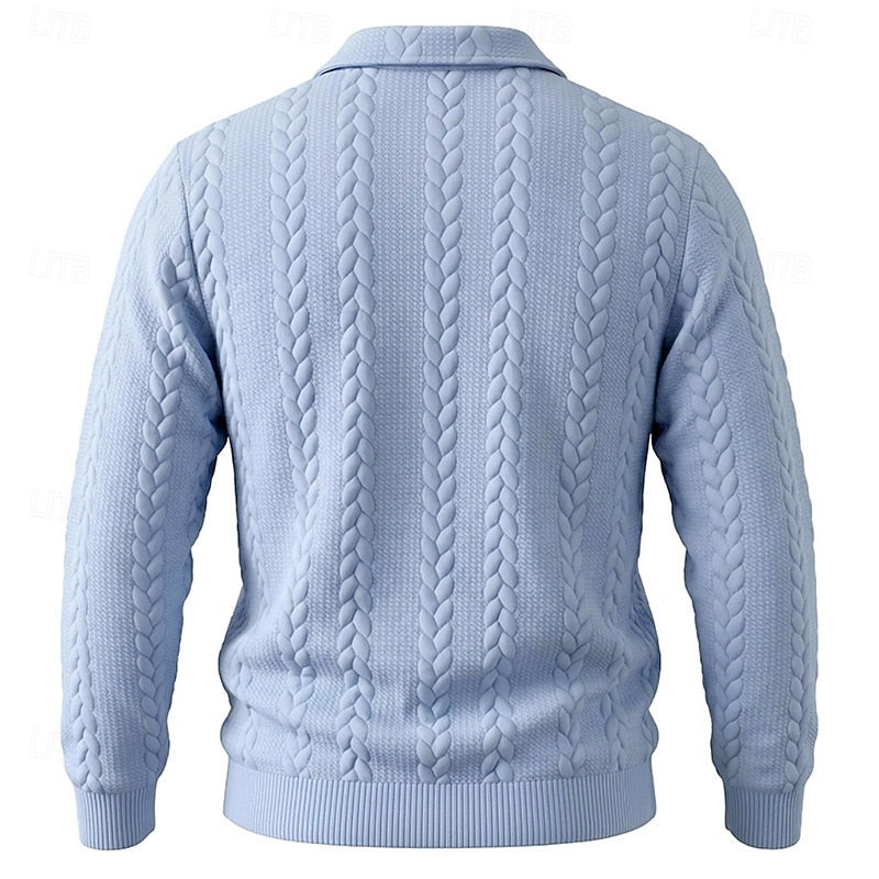 Men's Textured Quarter-Zip Sweater