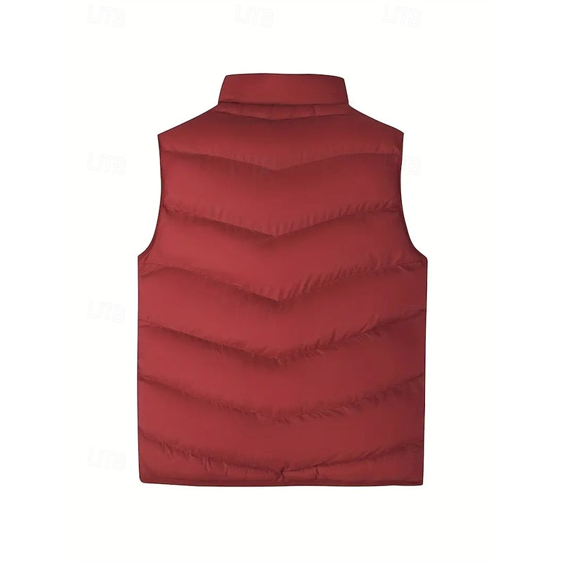 Quilted Puffer Vest for Men, Plus Size