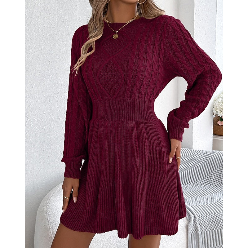 Cable-Knit Sweater Dress for Women