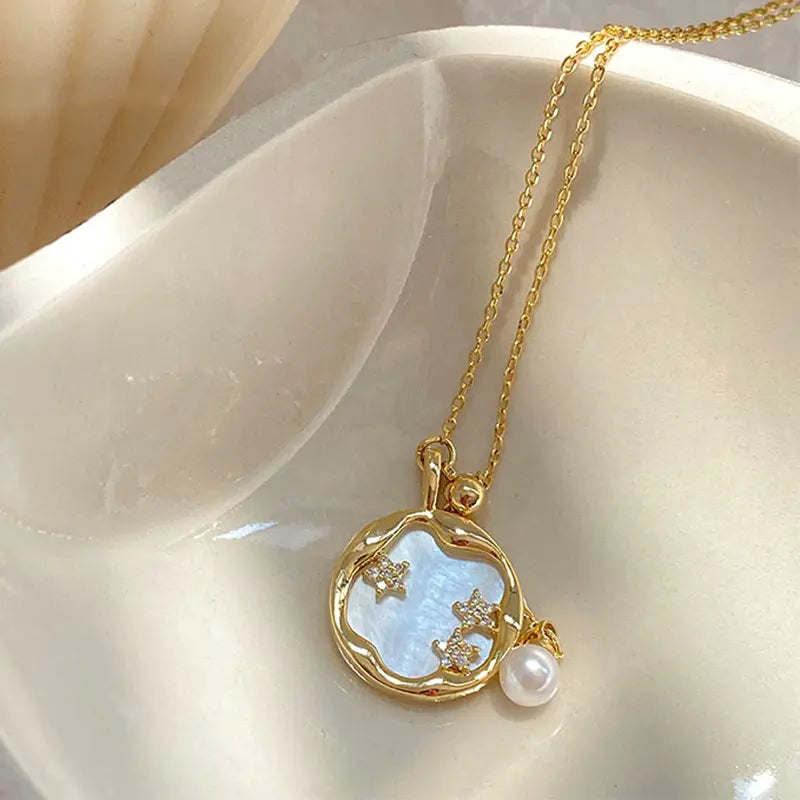 Moonstone and Pear Necklace for Women, Elegant Style
