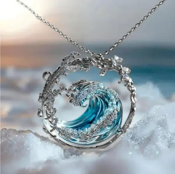 Ocean Wave Necklace for Women, Elegant Style
