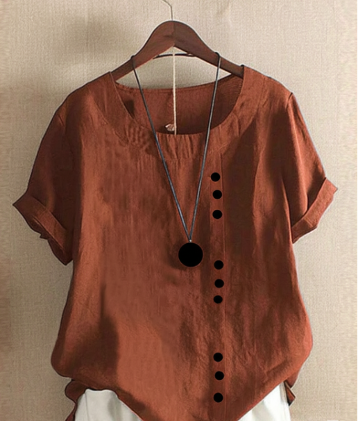 Button Detail Summer Blouse for Women, Effortless Style