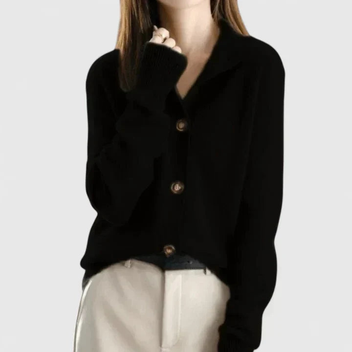 Collared Cardigan for Women, Refined Style
