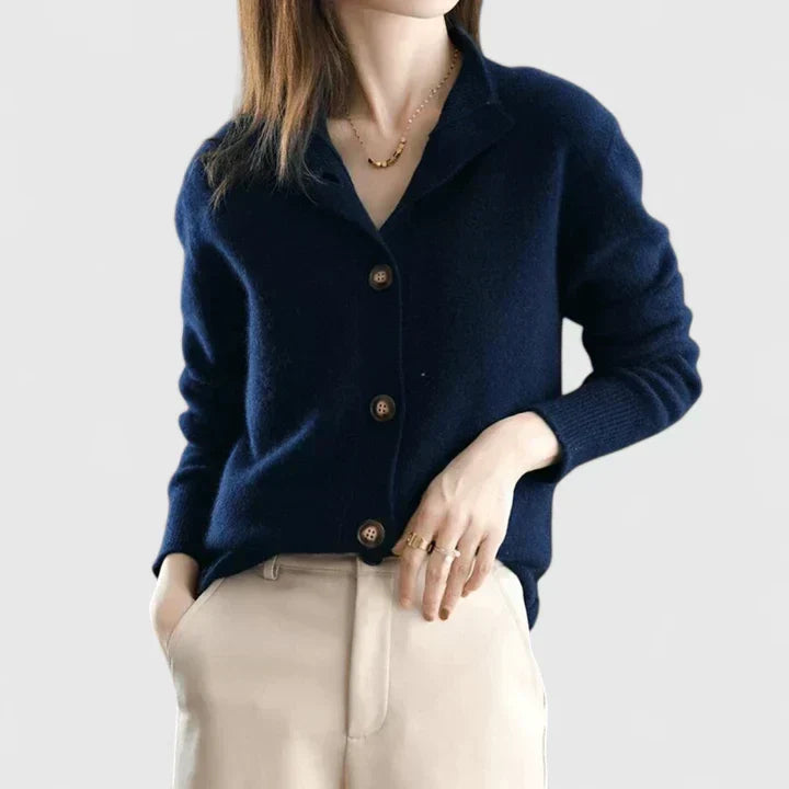 Collared Cardigan for Women, Refined Style