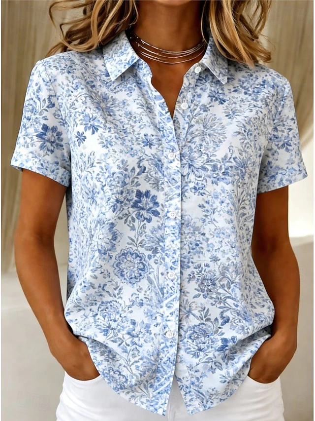 Blossom Short-Sleeve Shirt for Women