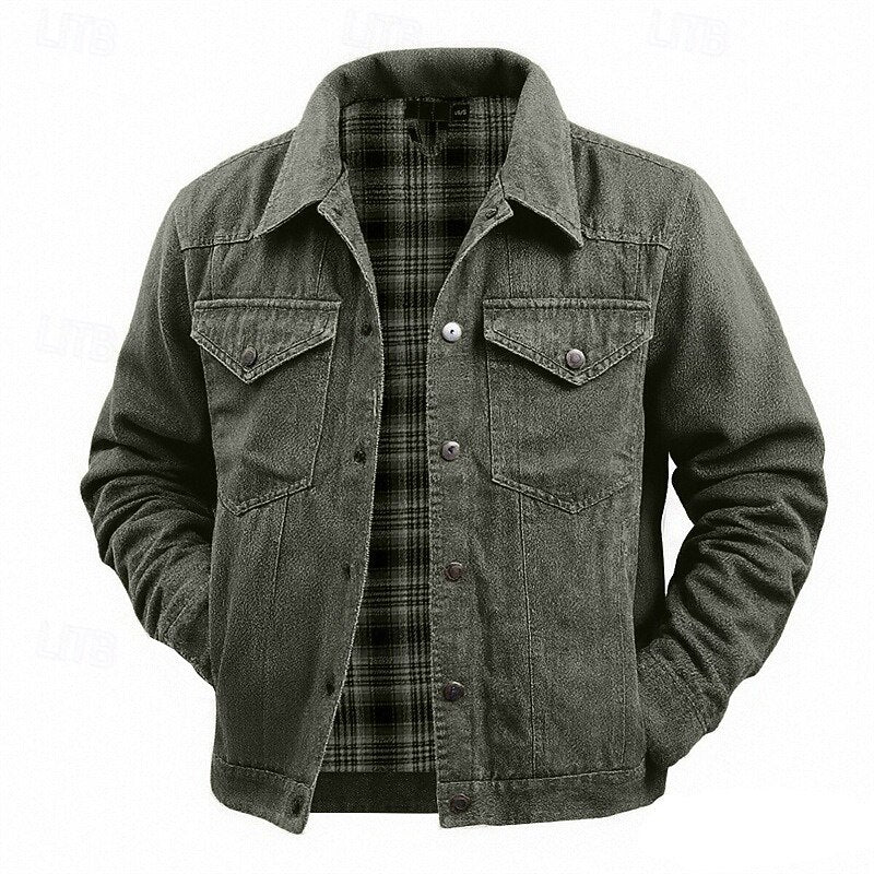 Lined Trucker Jacket, Men's Rugged Fit