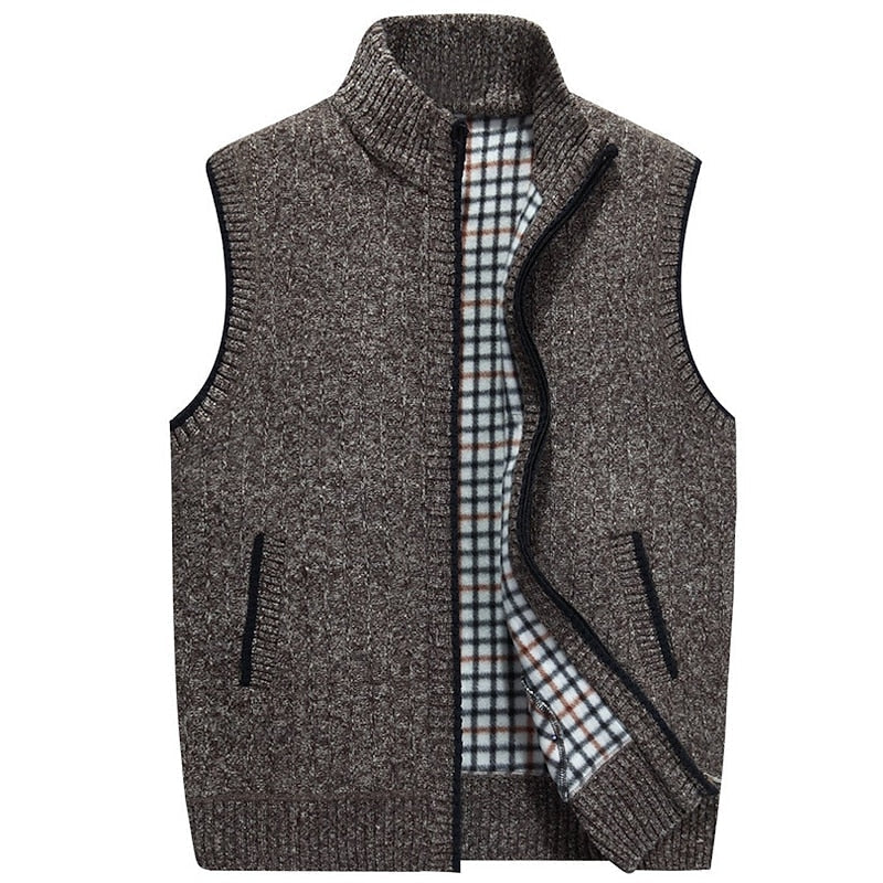 Stand-Collar Zip Vest for Men, Cozy Style