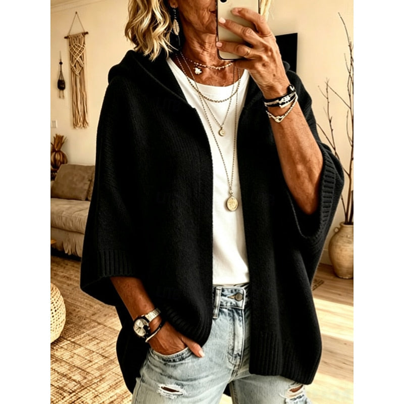 Hooded Open-Front Cardigan, Women's Cozy Fit