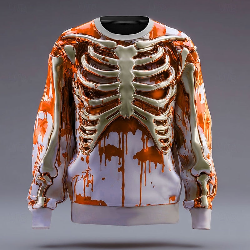 Men's Halloween Skeleton Crew Neck Sweatshirt