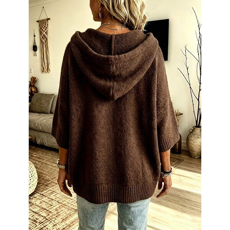Hooded Open-Front Cardigan, Women's Cozy Fit