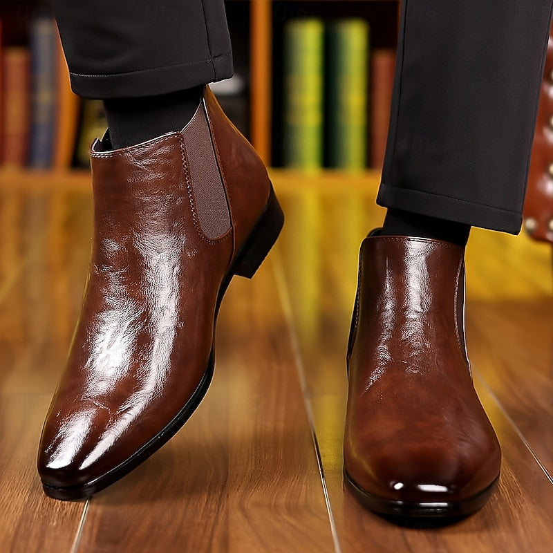 Polished Ankle Chelsea Boots for Men