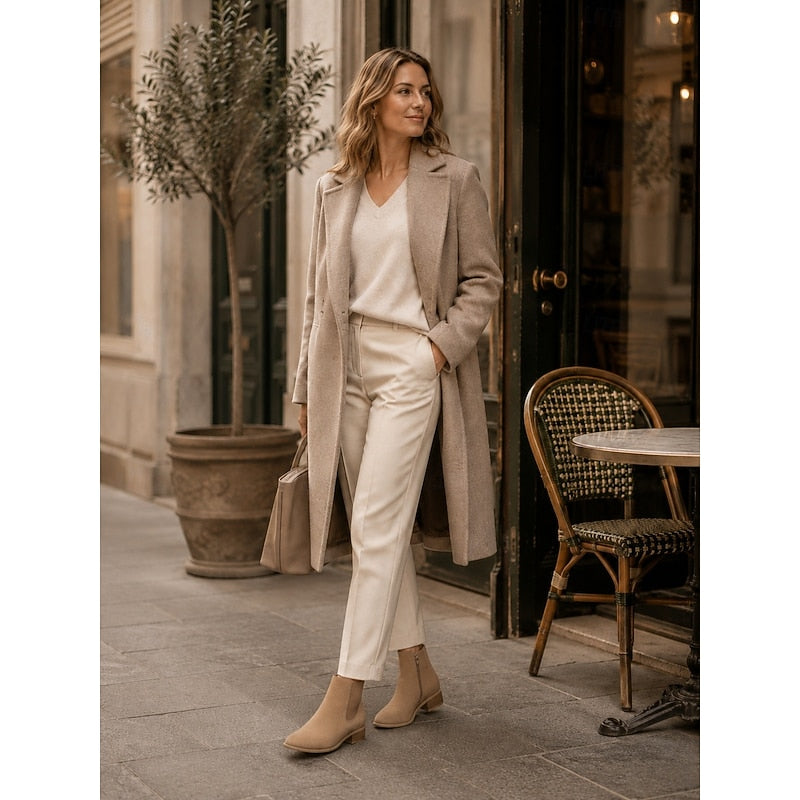 Ladies Pointed-Toe Block Heel Ankle Boots