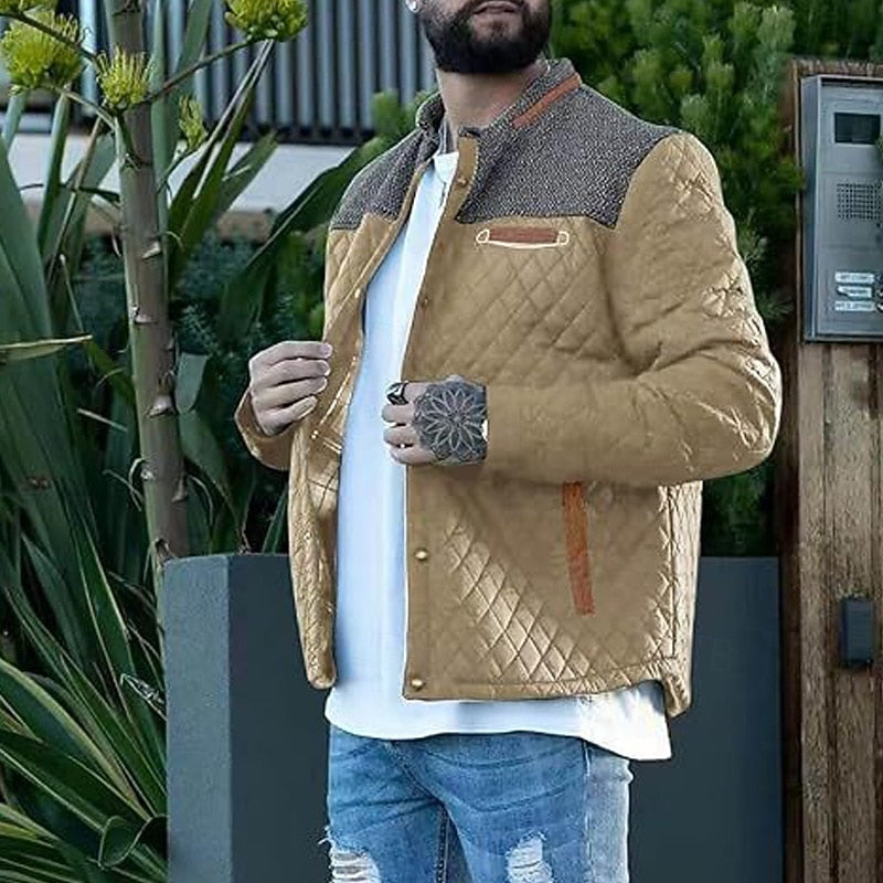 Men's Quilted Stand-Collar Jacket