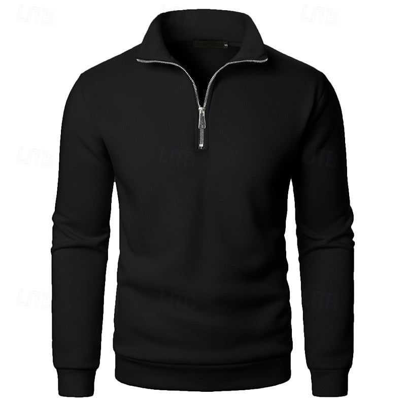 Quarter-Zip Stand-Collar Pullover for Men
