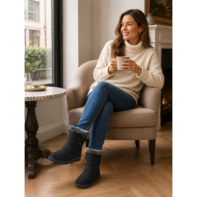 Cozy Fur-Trimmed Winter Snow Boots for Women