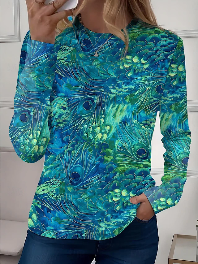 Artful Long-Sleeve Tunic for Women, Plus Size