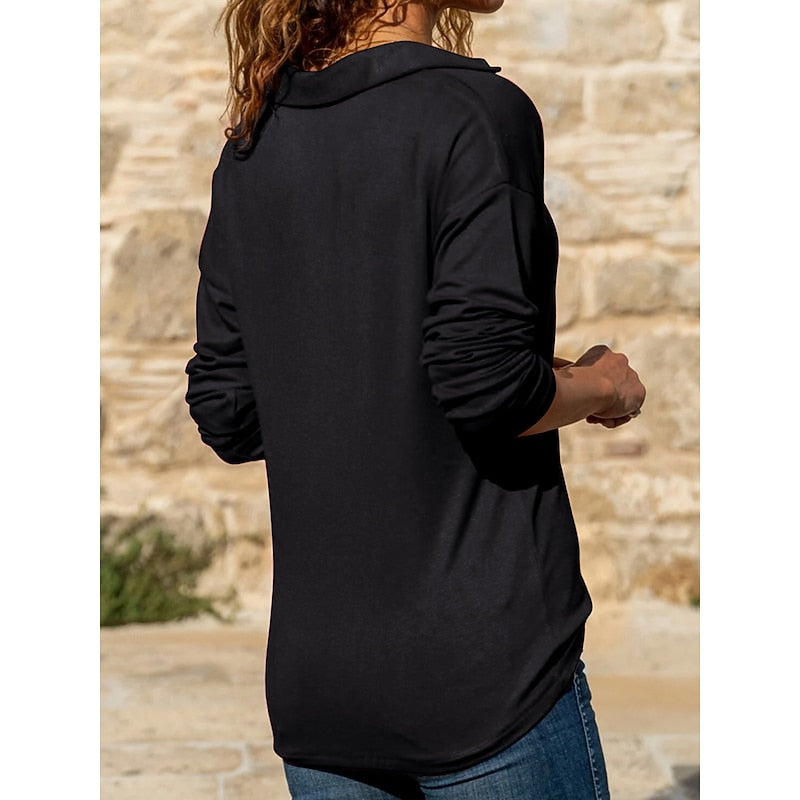 Relaxed Quarter-Zip Top for Women