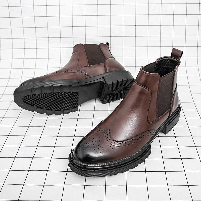 Men's Wingtip Chelsea Boots