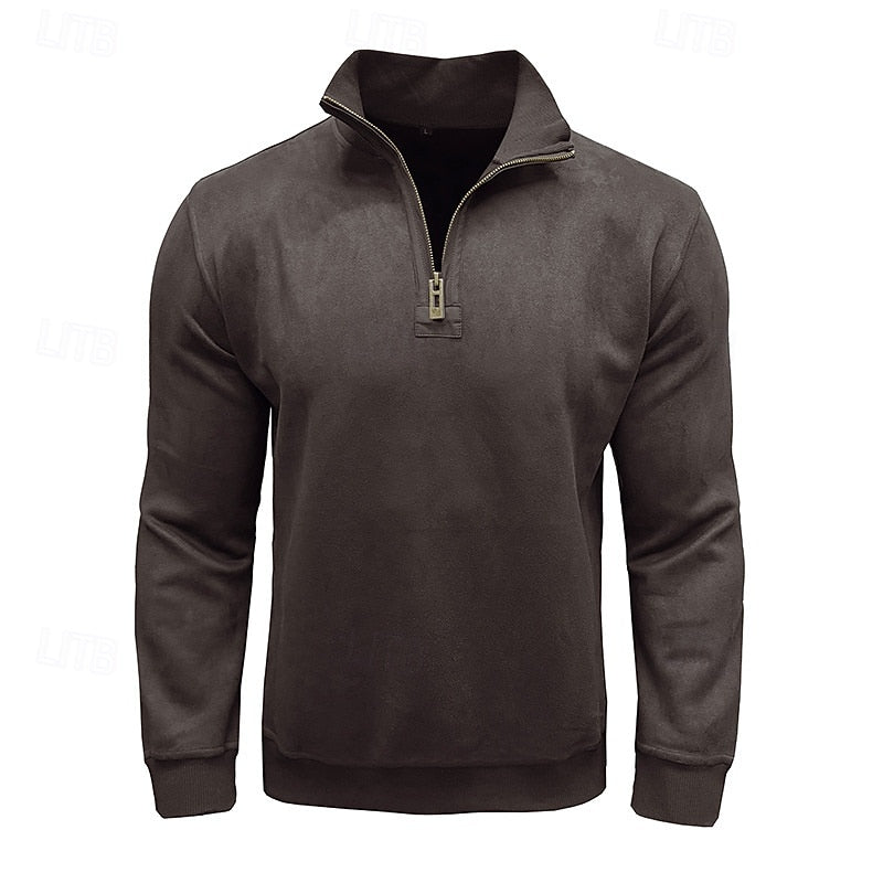 Quarter-Zip Stand-Collar Sweatshirt for Men