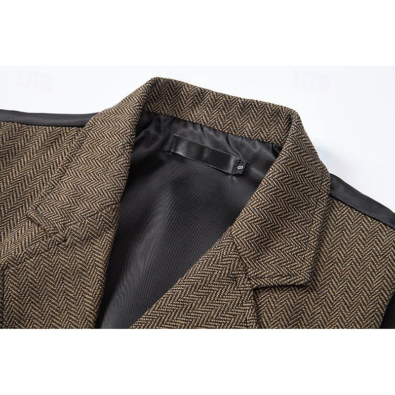 Double-Breasted Herringbone Waistcoat for Men