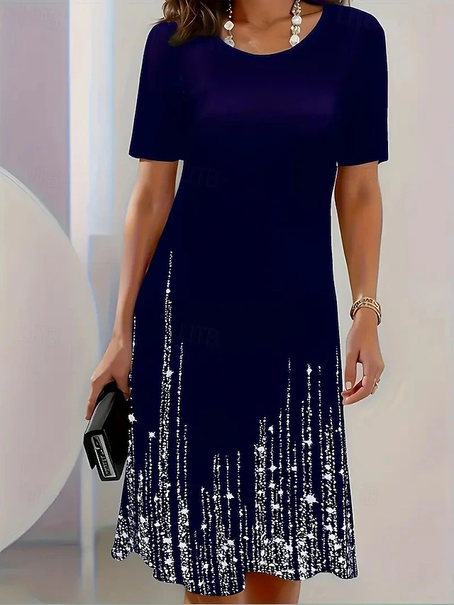 Shimmer-Hem Midi Dress for Women