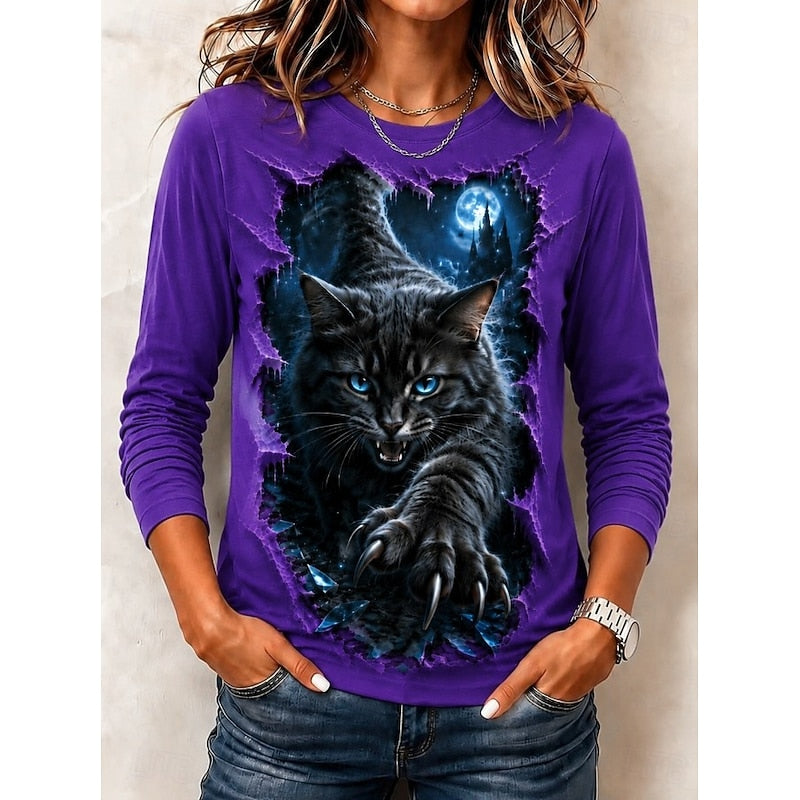 Graphic Halloween Top for Women, Plus Size