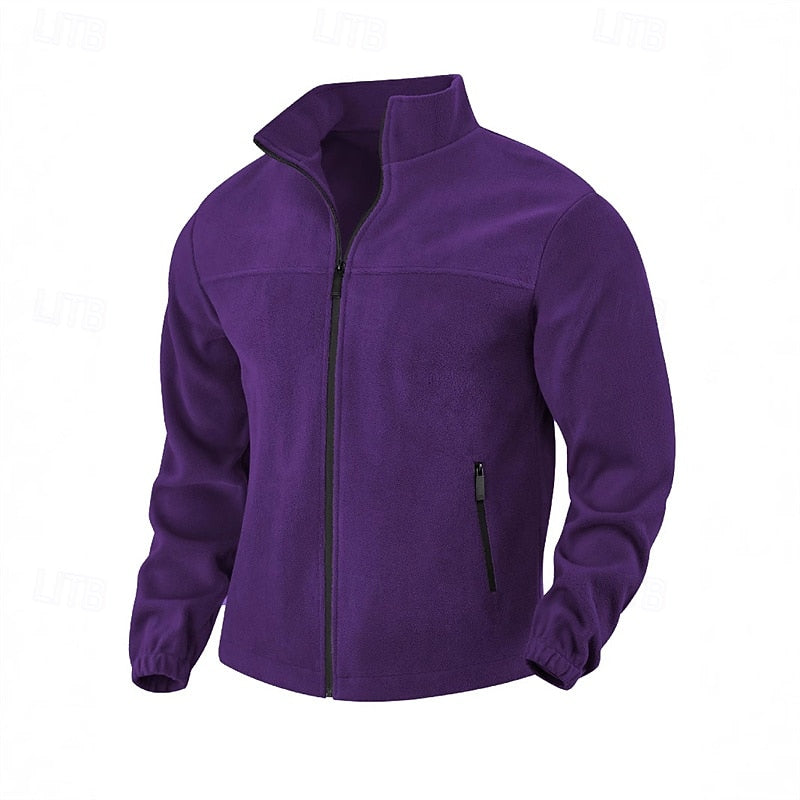 Stand-Collar Full-Zip Jacket for Men, Plus Size