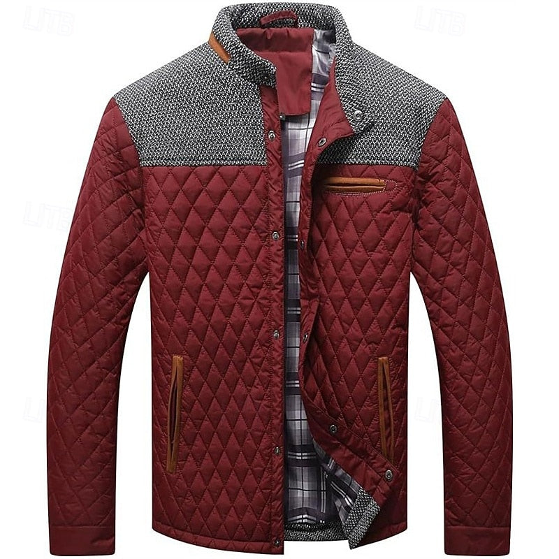 Men's Quilted Stand-Collar Jacket
