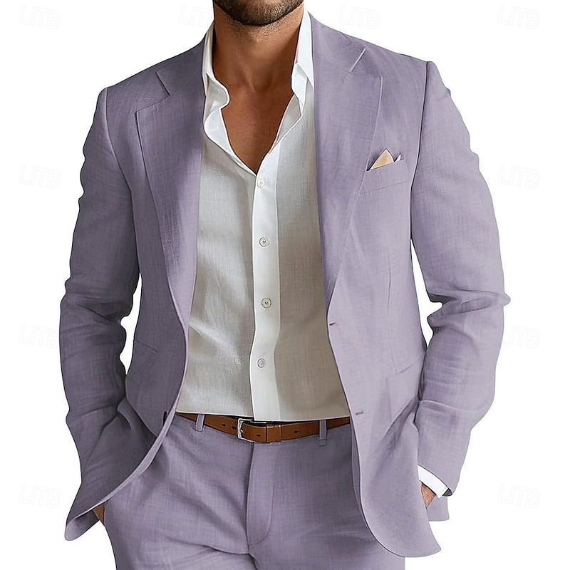 Refined Two-Piece Suit for Men, Plus Size