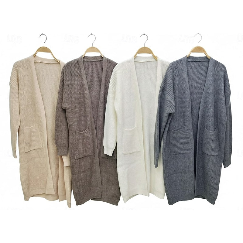 Longline Open-Front Cardigan for Women, Plus Size