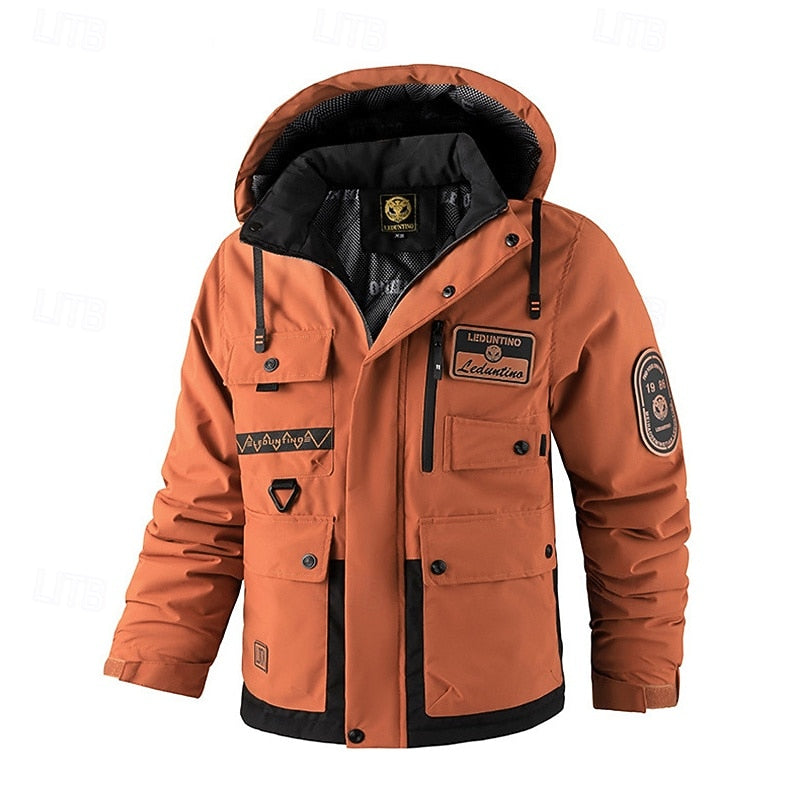 All-Weather Hooded Utility Jacket for Men, Plus Size