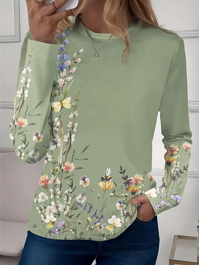 Artful Long-Sleeve Tunic for Women, Plus Size