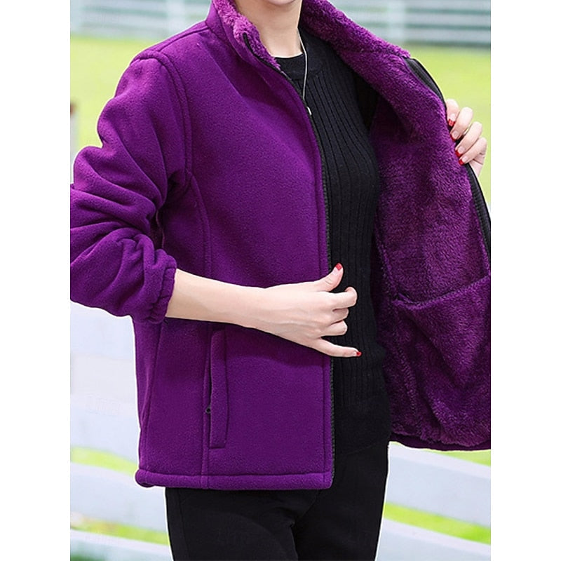 Cozy Stand-Collar Jacket for Women, Plus Size
