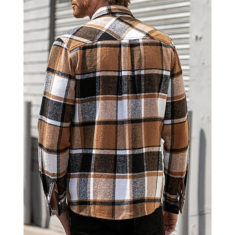 Checked Shirt Jacket for Men, Rugged Style